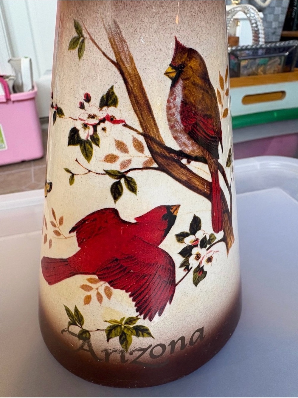 Ceramic Cardinal Bell Wind Chime - Picture 3 of 5